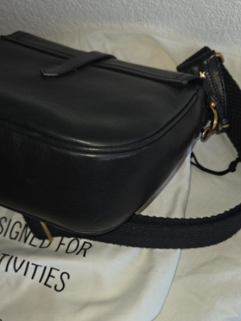Golden Goose Sally Black Leather Crossbody Bag with Gold Buckle - Picture 10 of 10